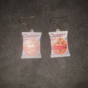 Quest Protein Cookie Chocolate Chips Cookies Snacks Products Earrings -30
